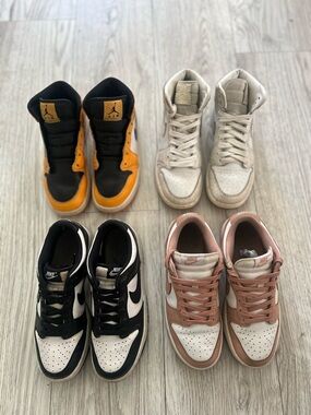 Nike Kids Sneaker bundle of four in Black, Yellow, White, Pink